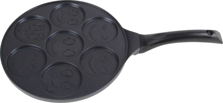 Sartén para tortitas con caritas sonrientes Kitchisimo 26 cm con superficie antiadherente