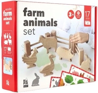 Granja creativa de 17 piezas de madera