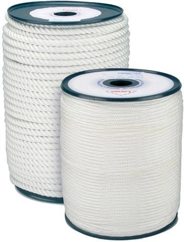 Cuerda trenzada de poliamida con núcleo 3 mm, blanca, 200 m