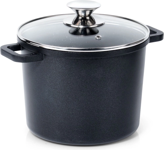 Olla alta de aluminio con tapa de vidrio GRANDE 4,2 l