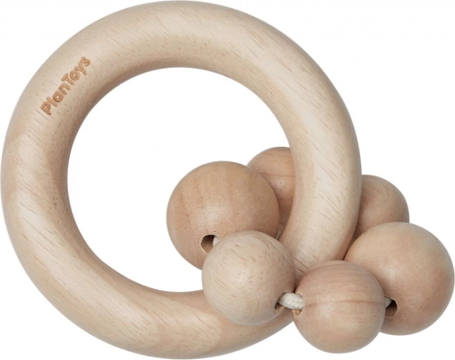 PlanToys sonajero de madera con cuentas natural