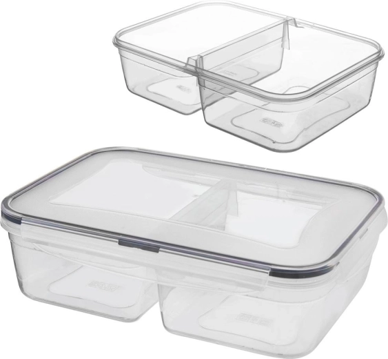 Caja de alimentos dividida con tapa y junta 2 l
