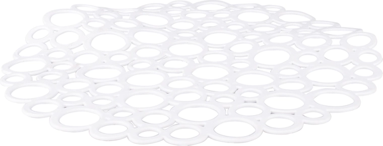 Alfombrilla redonda blanda para fregadero con estructura de burbujas 29 cm blanca