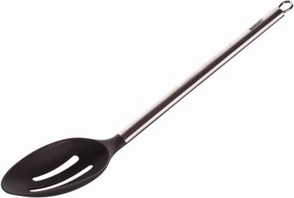 Cuchara de cocina perforada de 33 cm de nailon y acero inoxidable