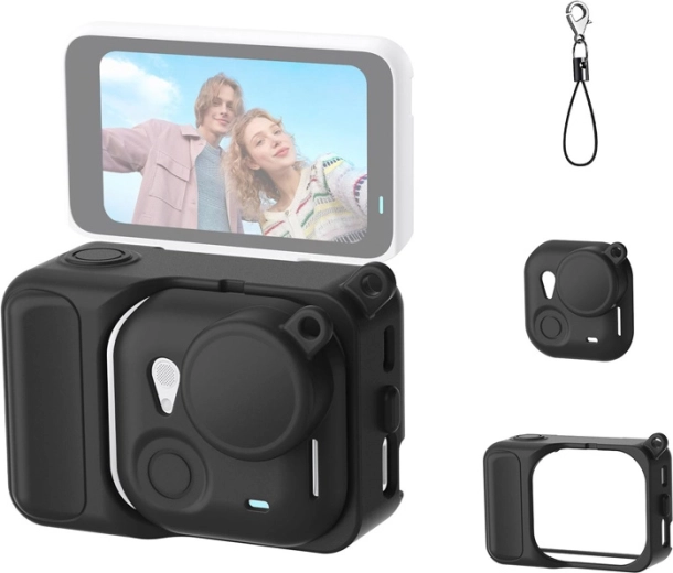 Funda protectora de silicona Puluz para Insta360 GO Ultra negra