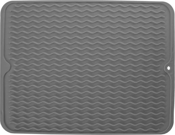 Alfombrilla de escurrido de silicona para vajilla 40 × 30,5 cm – gris