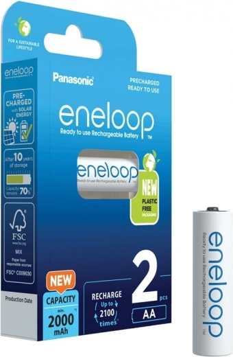 Baterías recargables AA ENELOOP 2000 mAh, 2 uds