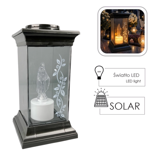 Farolillo solar con la Virgen María LED de 28 cm