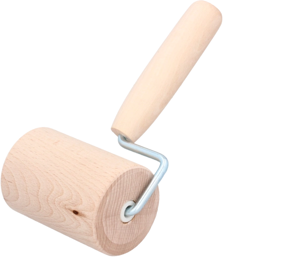 Rodillo de madera para masa con cilindro giratorio de 30 cm