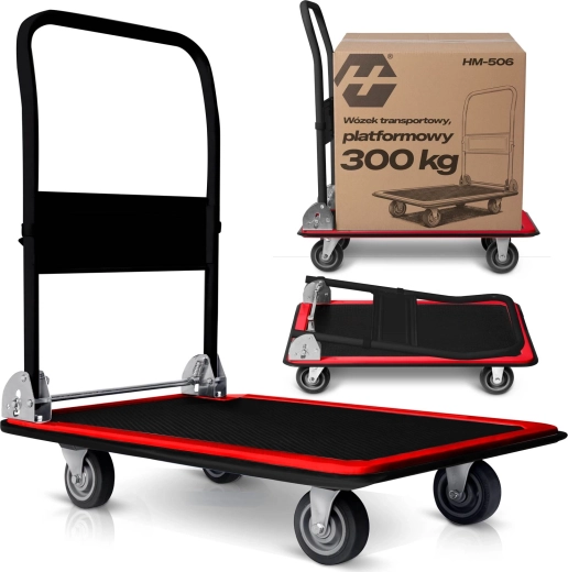 Carro plataforma de transporte Humberg negro-rojo