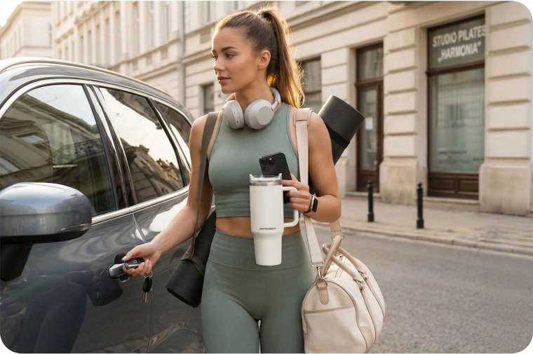 Creado para viajar: estable en el portavasos del coche