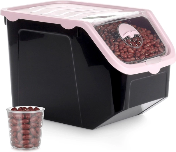Contenedor de plástico para fruta, verduras y alimentos a granel con tapa 12 l