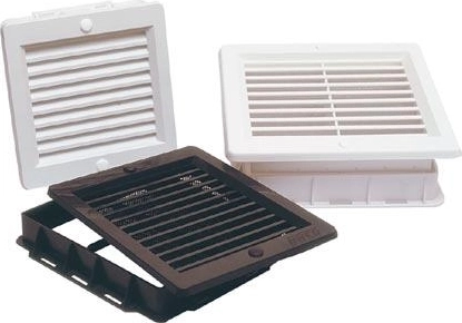 Rejilla de ventilación con malla 150 × 150 mm, blanca