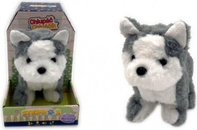 Perrito husky de peluche a pilas con caminata y ladridos