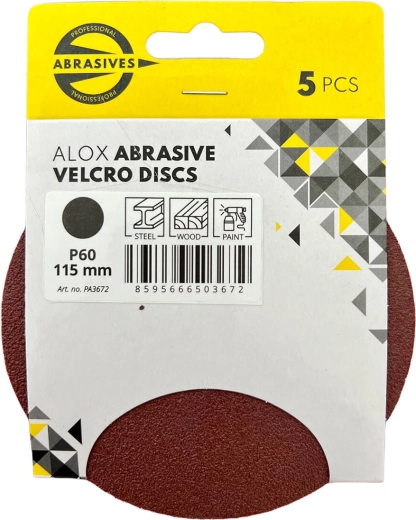Discos abrasivos con velcro 115 mm, grano 100 (5 uds)