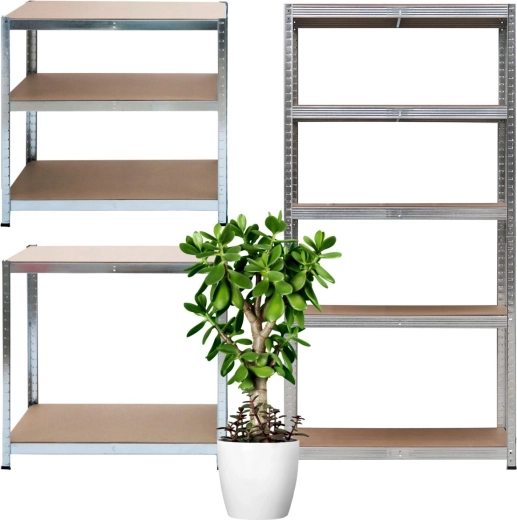 Estantería metálica de almacenamiento 2 en 1 con 5 estantes 150 × 75 × 30 cm