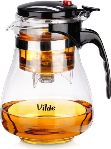 Tetera de vidrio con infusor de té de liberación 1,65 l