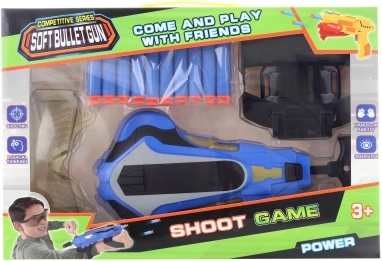 Pistola de dardos de espuma con soporte de muñeca y gafas protectoras