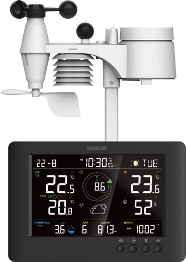 Estación meteorológica profesional Sencor SWS 9500 con sensor inalámbrico 8 en 1
