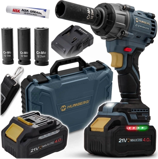 Llave de impacto a batería Humberg 21 V 650 Nm HM-441 con maletín