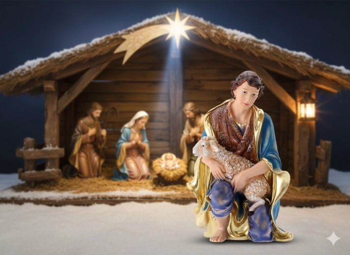 Figura de pastor para belén de 60 cm