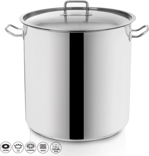 Olla de acero inoxidable Stock 35 l con tapa