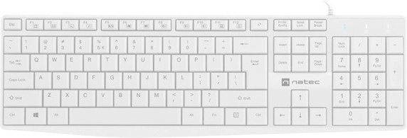 Teclado blanco Natec Nautilus con teclado numérico