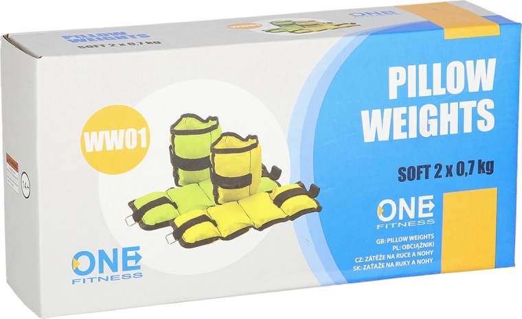 Pesas para muñecas y tobillos ONE FITNESS 2 × 0,7 kg – amarillas