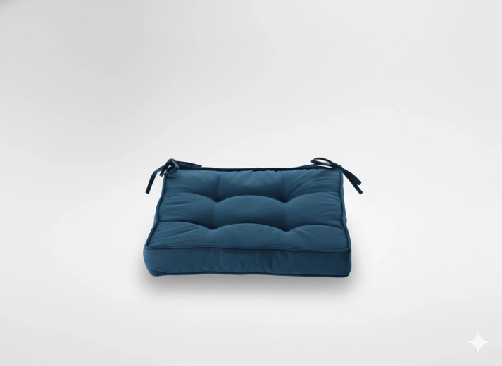 Cojín para silla 40 × 40 × 6 cm azul