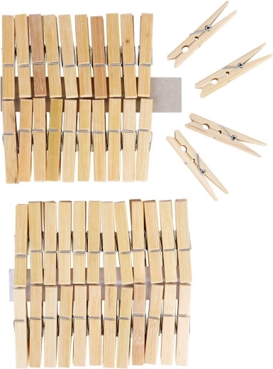 Pinzas de bambú para la ropa Ultra Clean, 48 uds.