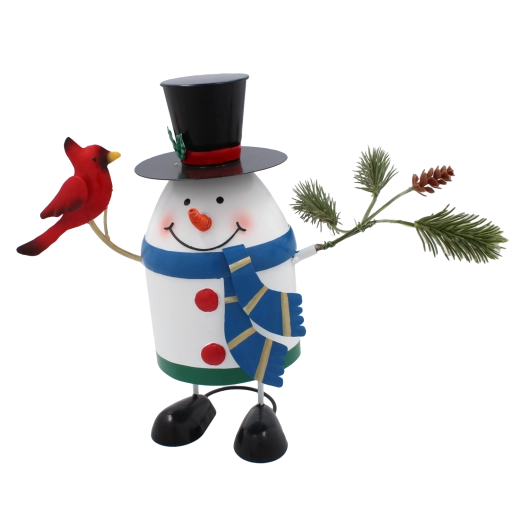 Muñeco de nieve navideño de metal 14 × 12 × 20 cm