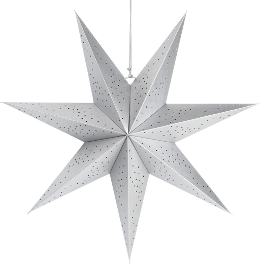 Estrella de papel calada plateada de 60 cm