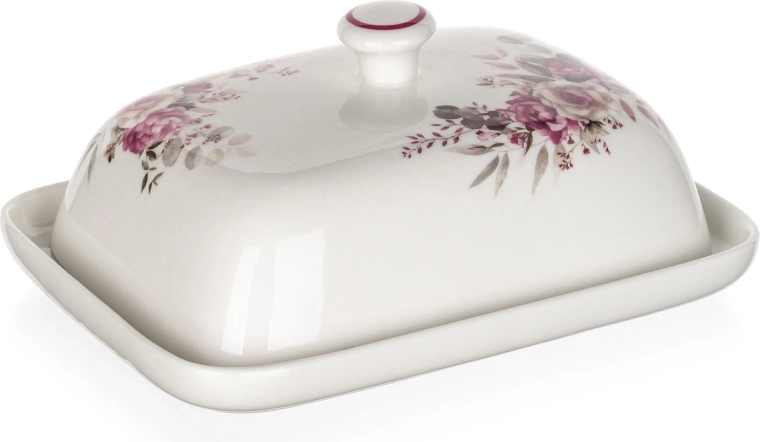 Delicado motivo floral rosa para una mesa elegante