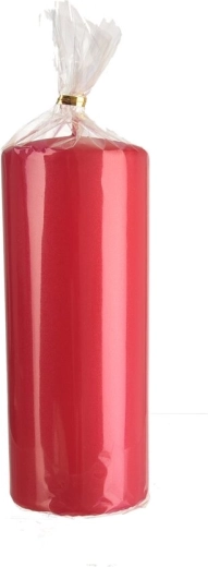 Vela cilíndrica mate roja 7 × 18 cm
