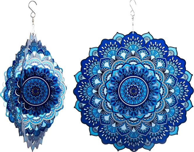 Mandala 3D colgante – spinner de viento de 12" para jardín e interior