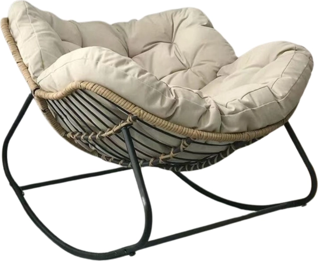 Sillón mecedor escandinavo Kokon en color beige
