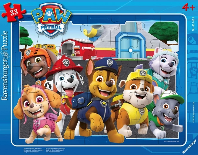 Rompecabezas de 33 piezas PATRULLA CANINA – rompecabezas enmarcado RAVENSBURGER