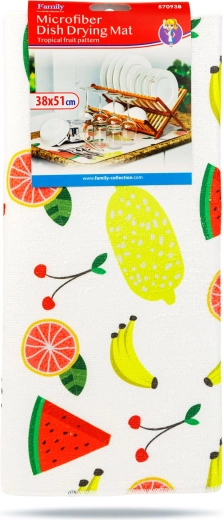 Alfombrilla de microfibra para secar la vajilla con diseño de frutas