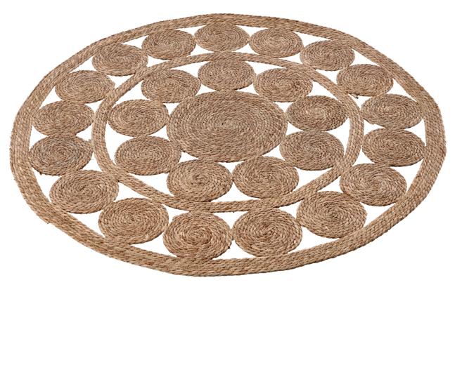 Alfombra de suelo redonda de hierba marina 120 cm