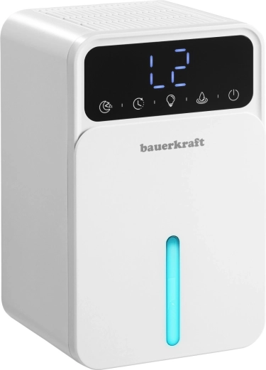 Mini deshumidificador de aire compacto y silencioso Bauerkraft con LED y control táctil 1,2 l