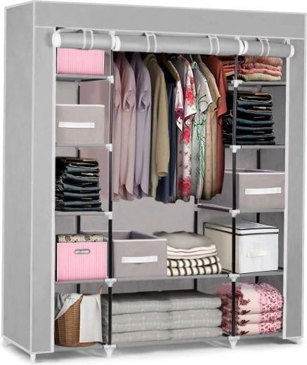 Armario textil con cajones Massido – gris