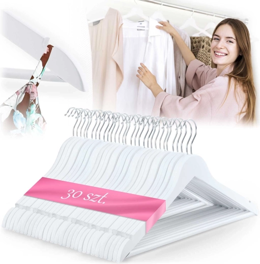 Perchas de madera para ropa Massido, juego de 30 uds.
