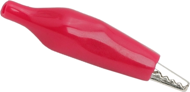 Pinza cocodrilo mediana con aislamiento de PVC rojo