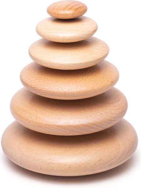 Juego de equilibrio con piedras de madera BIGJIGS BABY