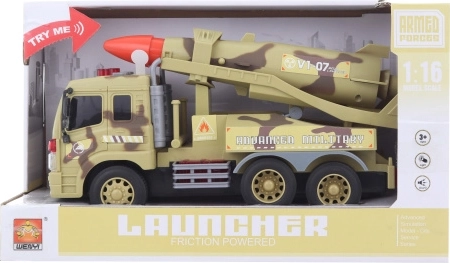 Coche militar con cohete a pilas para niños