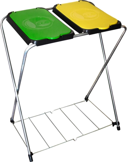 Soporte para residuos clasificados ECO-GLOBE 2 con rejilla 66 × 42 × 81 cm