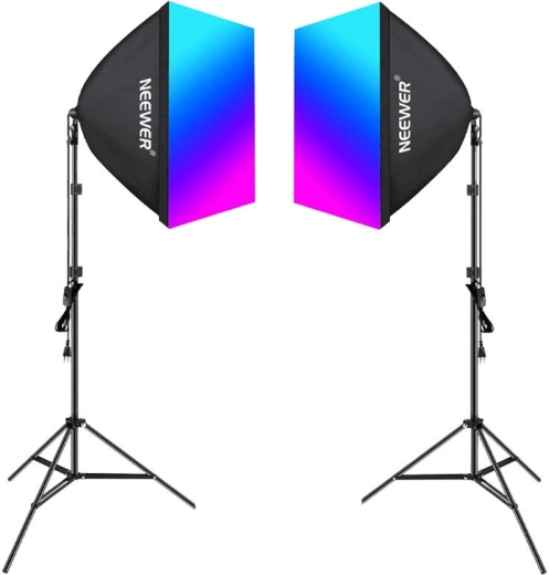 Kit Neewer NK800 con softboxes dobles y bombillas RGB