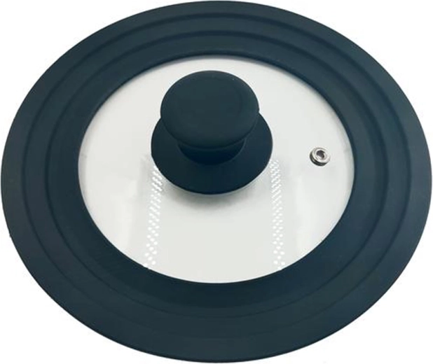 Tapa universal de vidrio templado con válvula de vapor 16/18/20 cm