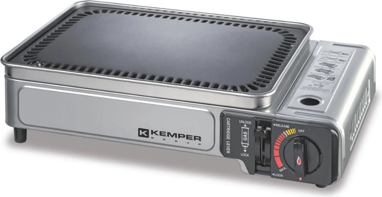 Parrilla de gas portátil Smart para cartucho con encendido piezoeléctrico - 1 unidad