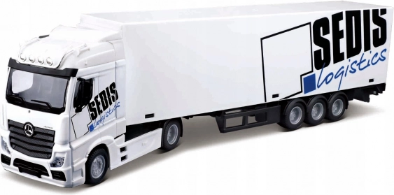 Bburago Mercedes‑Benz Actros SEDIS Logistics 1:43 con carretilla elevadora y accesorios